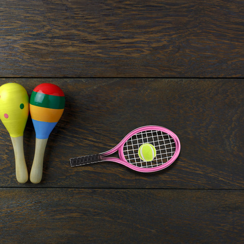 1 Juego De Raqueta Y Pelota De Tenis En Miniatura Modelo Min