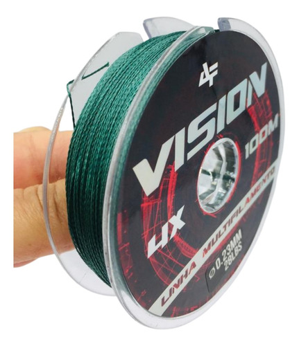 Linha De Pesca Multifilamento Albatroz Vision 4x 0.23mm 28lb Cor Verde