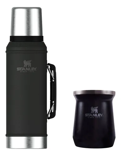 Combo Stanley Termo 950 Ml+ Mate 236 Ml Color Negro