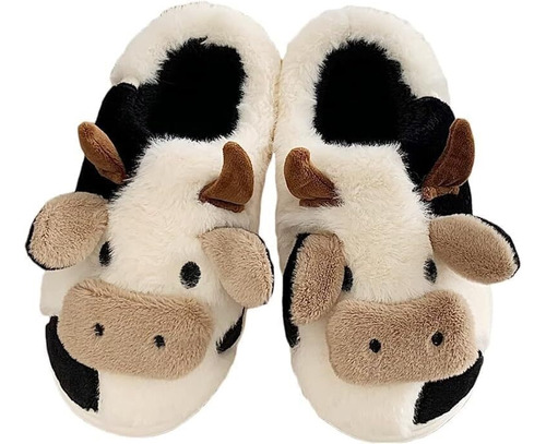 Muyier Zapatillas Peludas Zapatillas De Animales De Vaca