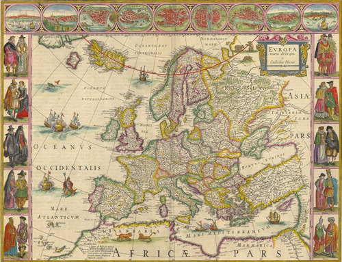 Mapa Antiguo Europa Papel Fotografico #30 - 120 X 92 Cm
