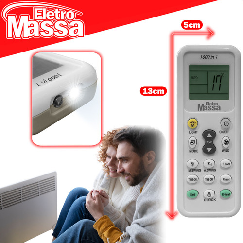 Control remoto universal compatible con aire acondicionado y baterías