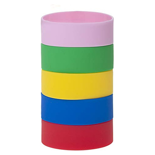 20 Pcs Rubber Bracelets 1 Inch Wide Silicone Wristbands...