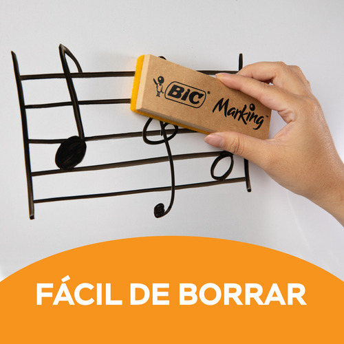 Kit Marcador Para Pizarrón Blanco Bic Marking Borrador 4 Pzs