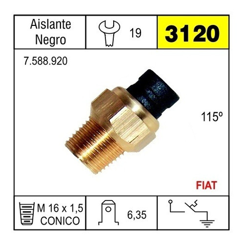 Bulbo Temperatura Crítica Fiat 128 133 147 Nafta