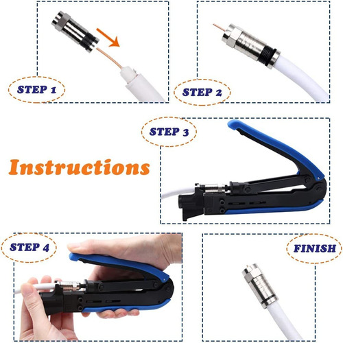 Delgada Coaxial Compression Tool Kit,coax Cable Crimper Set-