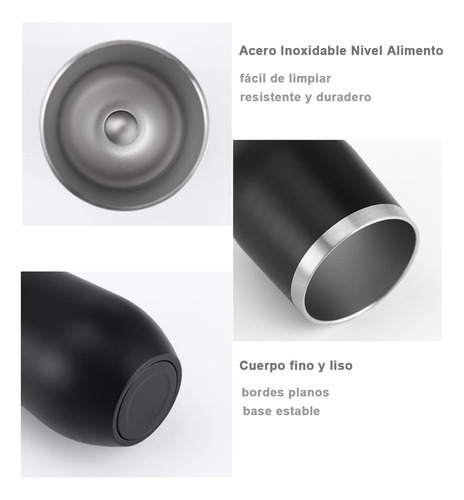 Vaso Térmico Acero Inoxidable Para Whisky Y Cerveza Negro