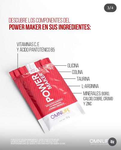 Biocros+power Maker Omnilife Pack Deportistas Citricos