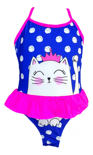 Traje De Baño Gato Para Niñas Completo Gatitos Tutu