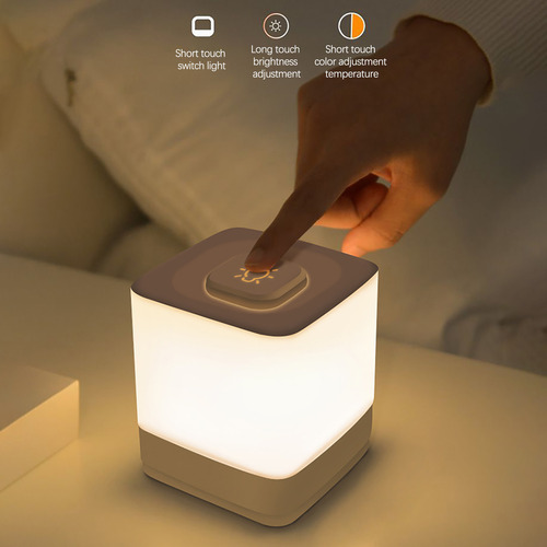 Luz Nocturna Pequeña Recargable Para Dormitorio, Luz Cálida,