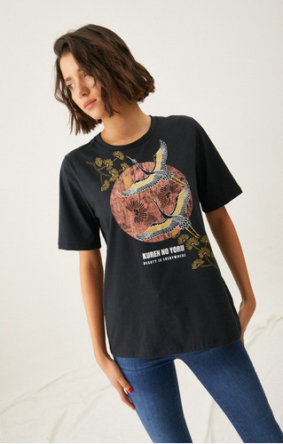 Imagen 1 de 4 de Remera Estampada Grullas Rimmel