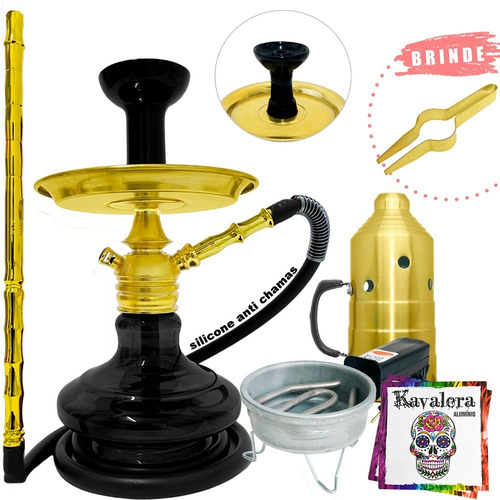 Imagem 2 de 9 de Narguile Completo Mini Monster Mangueira Anti Chamas Barato