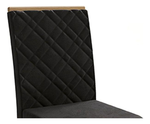 Cadeira 2cad149ng Kit 4 Un Nogueira/suede Marrom A033-kappes