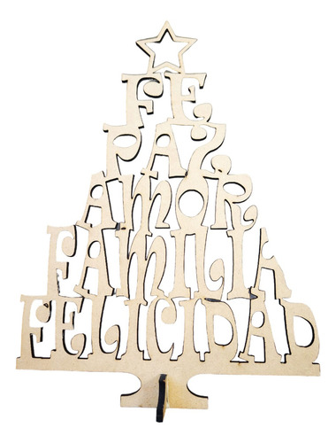 Árbol Navidad Deseos Mdf 30 Cm