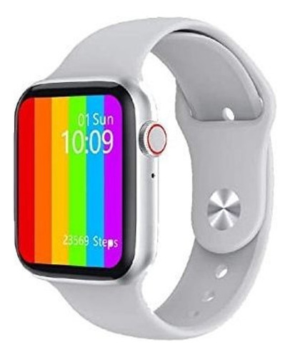 Smartwatch Reloj Watch 8 Bluetooth Android iPhone Clicshop Caja Plateado Malla Gris Bisel Plateado Diseño De La Malla Lisa