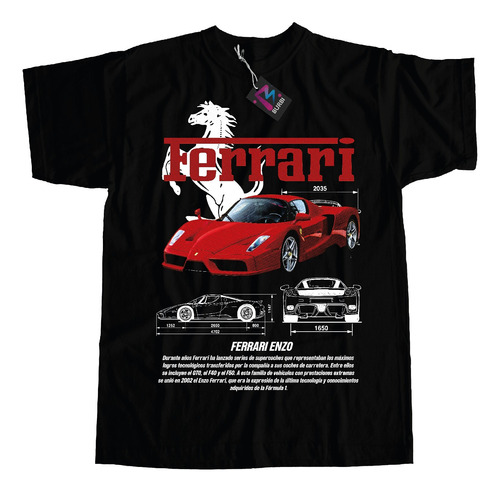 Remera Ferrari Enzo Estampa Grande Dtf Calidad Premium