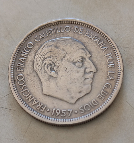 Moneda Española De 1957 (cinco Pesetas) Estrella 73 