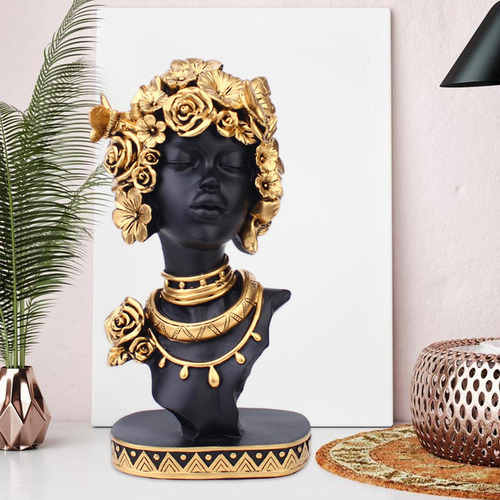 Estatua De Mujer Africana, Escultura Estilo A Negro