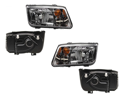 Par Faros Jetta A4 2003-2004 F/crom S/lupa Cto/ambar Opt