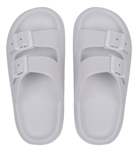 Sandalias De Interior Con Doble Botonadura, Suaves Y Cómodas