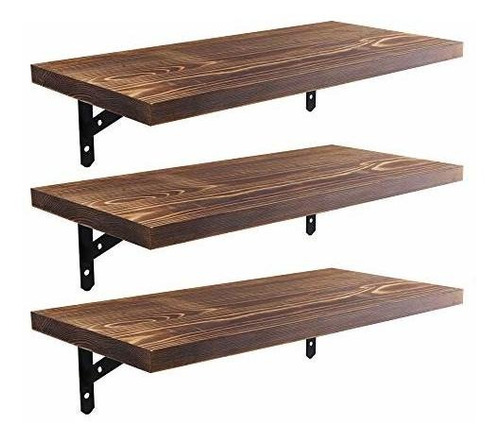 Estantería Flotante De Madera Rustica, Set De 3 Unidades