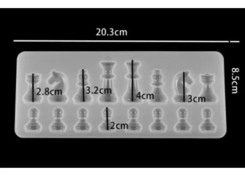 Molde de silicone peças de xadrez para resina epóxi - Loja do Silicone