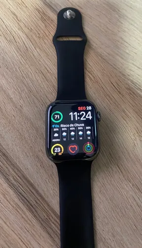 Apple Wacth Serie 8 45mm Stainless Steel Inox Gps + Celular Preto Milanese Preto Branco