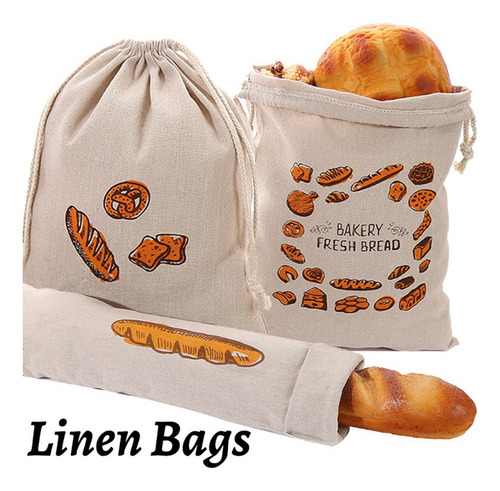 Bolsa Para Pan, Bolsa De Almacenamiento Reutilizable De Algo