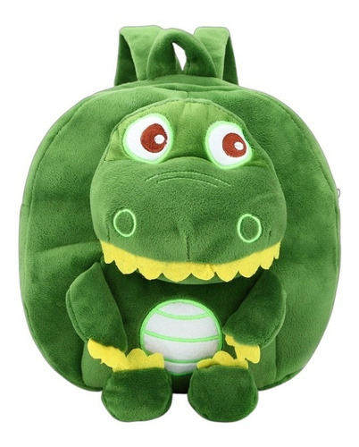 Mochila Peluche Dino Lonchera Colores Infantil Color Verde