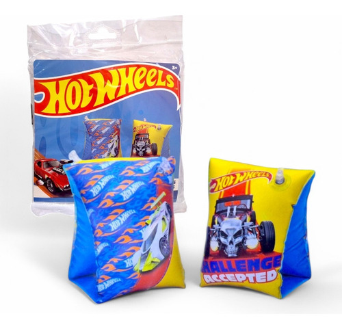 Par De Flotis Inflable Salvavidas Brazo Flotador Hot Wheels Color Azul