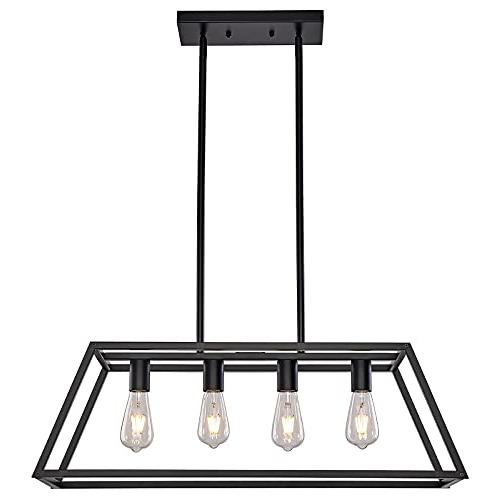 Mesa Xilicon Island Para Cocina, Candelabros Negros De 4 Luc