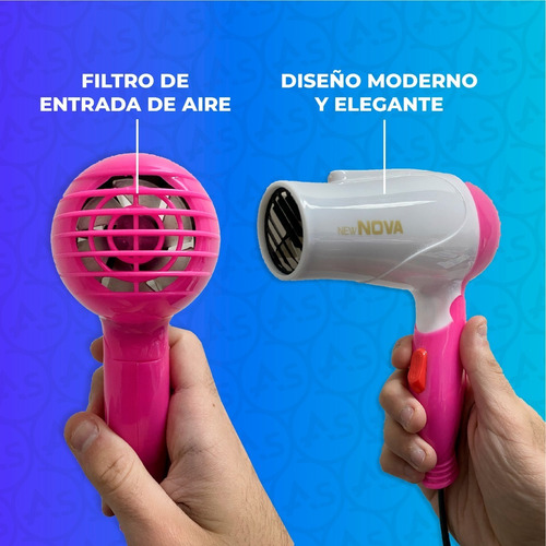 Imagen 6 de 10 de Secador De Pelo Profesional Plegable Portable Viaje 1000w
