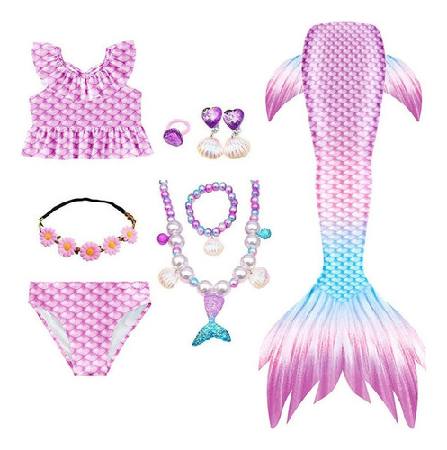 2024 Bikini De Cola De Sirena For Niños Lazhu Sin Aleta