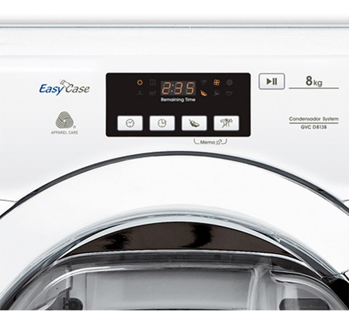 Imagen 7 de 10 de Secarropas Por Calor 8 Kg Condensación Candy Gvc D813 Outlet