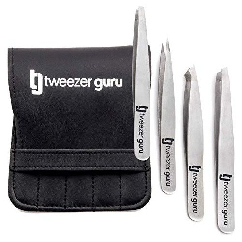 Juego De Pinzas Para Cejas Tweezer Guru Para Mujeres Y Hombr