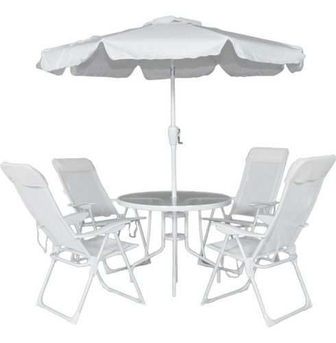 Conjunto Jardim Monaco Com 4 Cadeiras Belfix Estrutura Branco