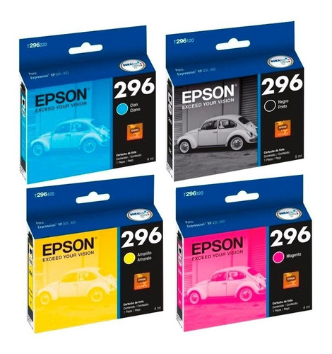 Pack 4 Epson T296 Original Xp-231 Xp-241 Xp-431 Xp-441 C/iva