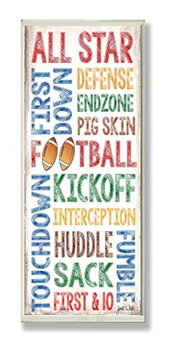 Stupell Home Decor All Star Football Tipografia Rectangle 