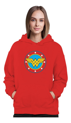 Poleron Diseño Wonder Woman Mujer Maravilla Superheroe Superheroina Mujer Niña