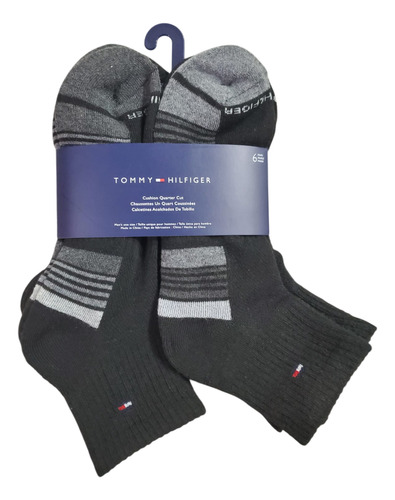Calcetines Tommy Hilfiger Tobillo 6 Pares Hombre Negro Liso Unitalla