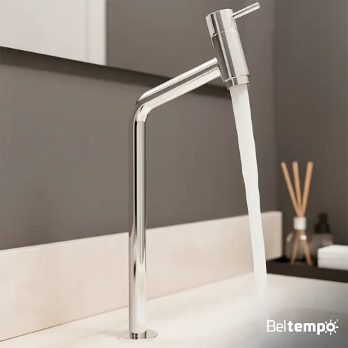 Torneira Banheiro Lavabo Bica Alta Bancada Inox Cromada Link 45° Beltempo Prateado Cromado — R$ 59,90 em Mercado Livre, 39% OFF