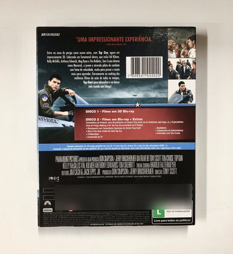 Top Gun - Blu-ray (3d + 2d) Original Com Luva (Usado)