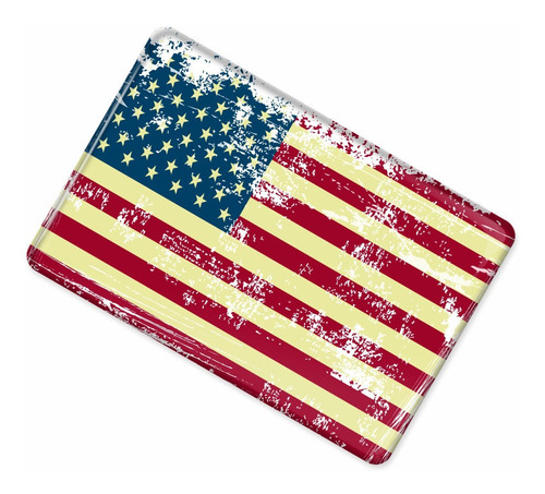 Adesivo Bandeira Americana 3d Resinado Moto Capacete Bd11