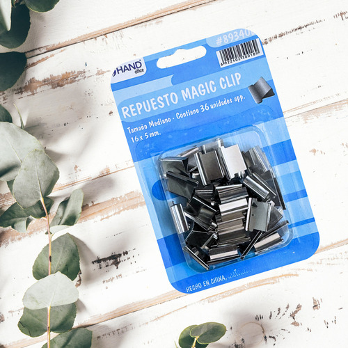 Repuesto Magic Clip 36 Unidades 16x5 Mm Hand Color Gris