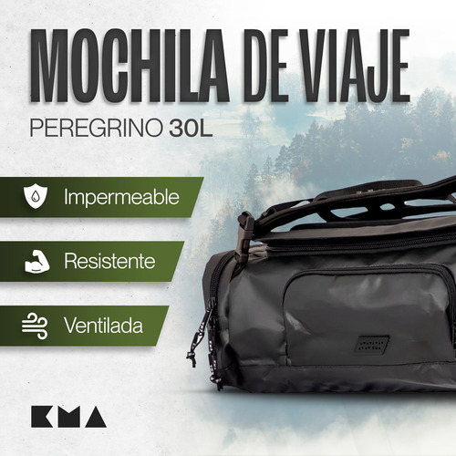 Mochila De Viaje Peregrino 30lts Bolso Impermeable Kma