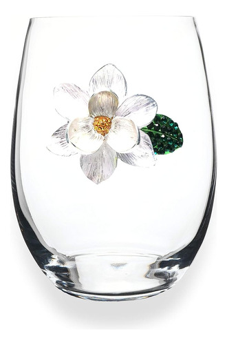 Las Joyas De Las Reinas Magnolia Jeweled Stemless Wine Glass