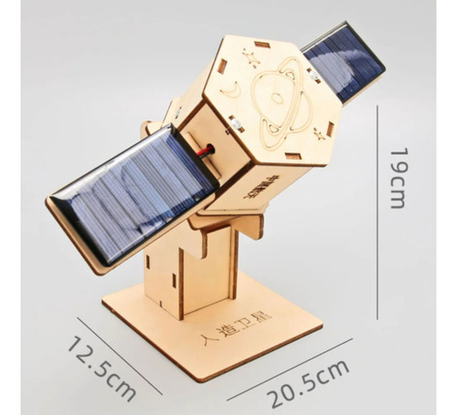 Kit Didáctico Solar Satélite Giratorio Madera Para Armar