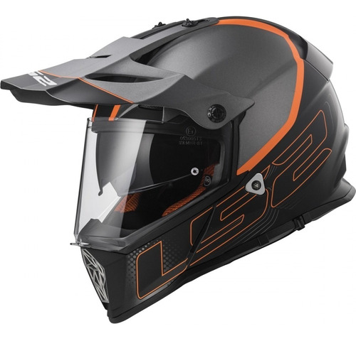 Casco Moto Ls2 Mx436 Pioneer Element Negro Titanio Matte