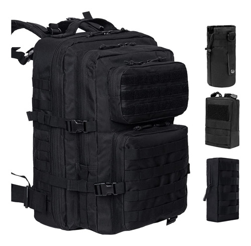 Anjinu Black Tactical Mackpack Para Hombres, Mochila Militar