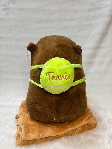 Peluche Capibara Carpincho Con Manta Varios Modelos 40cm Capibara Con Mochila Pelota De Tenis